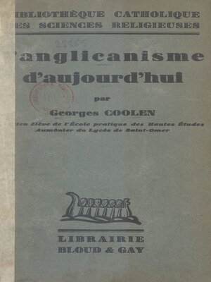 cover image of L'anglicanisme d'aujourd'hui